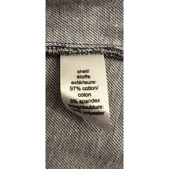 maurices Cotton Denim Blue  Blazer Cotton With Ruche Sleeves  2 Front Pocket Med - Picture 12 of 15